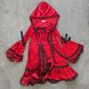 Gothic Red Velvet Red Riding Hood Lolita Costume